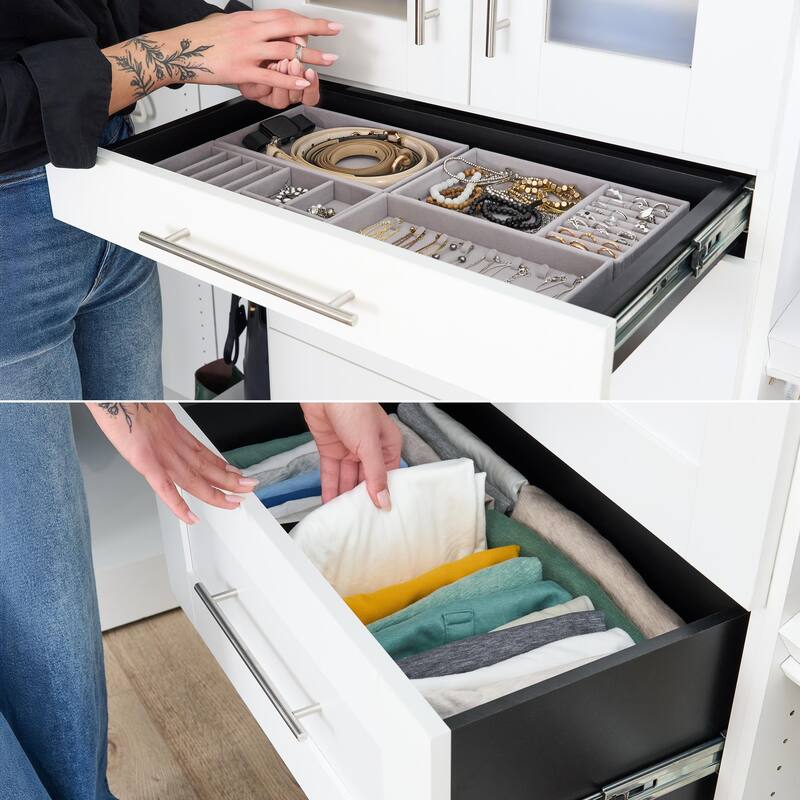 Bestar Florence 85W x 16D Closet System with Drawers, Shaker