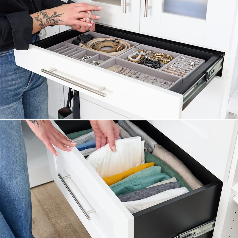 Bestar Florence 85W x 25D Closet System with Drawers, Shaker