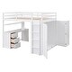 preview thumbnail 7 of 37, Full size Loft Bed Wooden Kids Bed with Three Storage Drawers,Desk,Guardrail,Stairs and Wardrobe