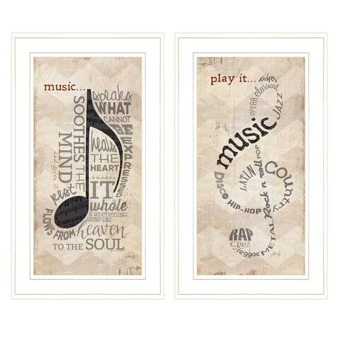 "Music" Collection 2-Piece Vignette By Marla Rae, White Frame