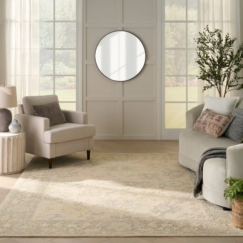 Nourison Maison Indoor only Cream / Ivory Persian Area Rug - 5' 9" x 8' 9" - Ivory/Taupe - Rectangle