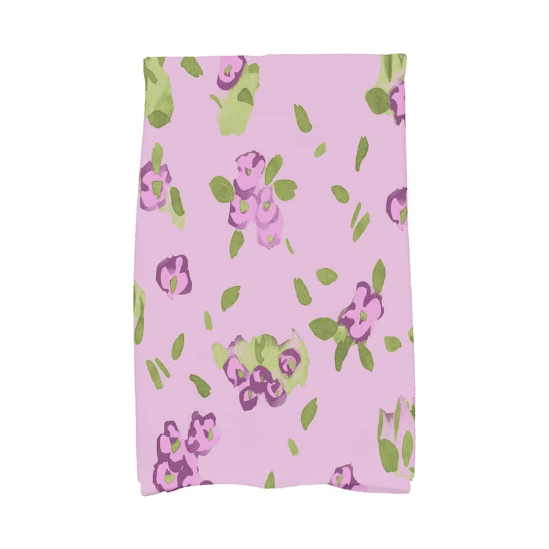Forget Me Not Collage 18 x 30 inch Floral Hand Towel - Purple