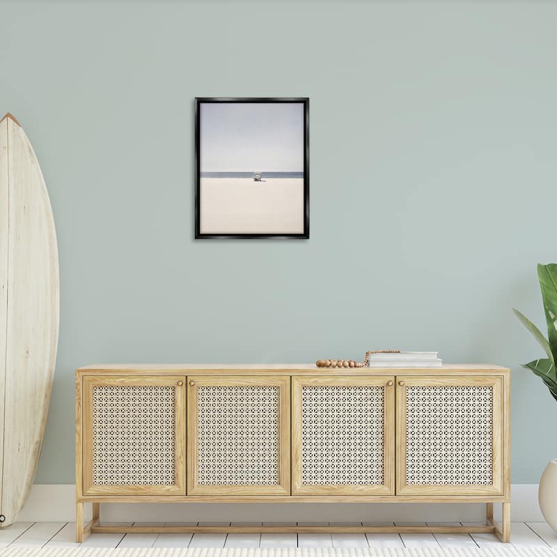 Stupell Distant California Beach Hut Framed Floater Canvas Wall Art Design By Gemma Bardot
