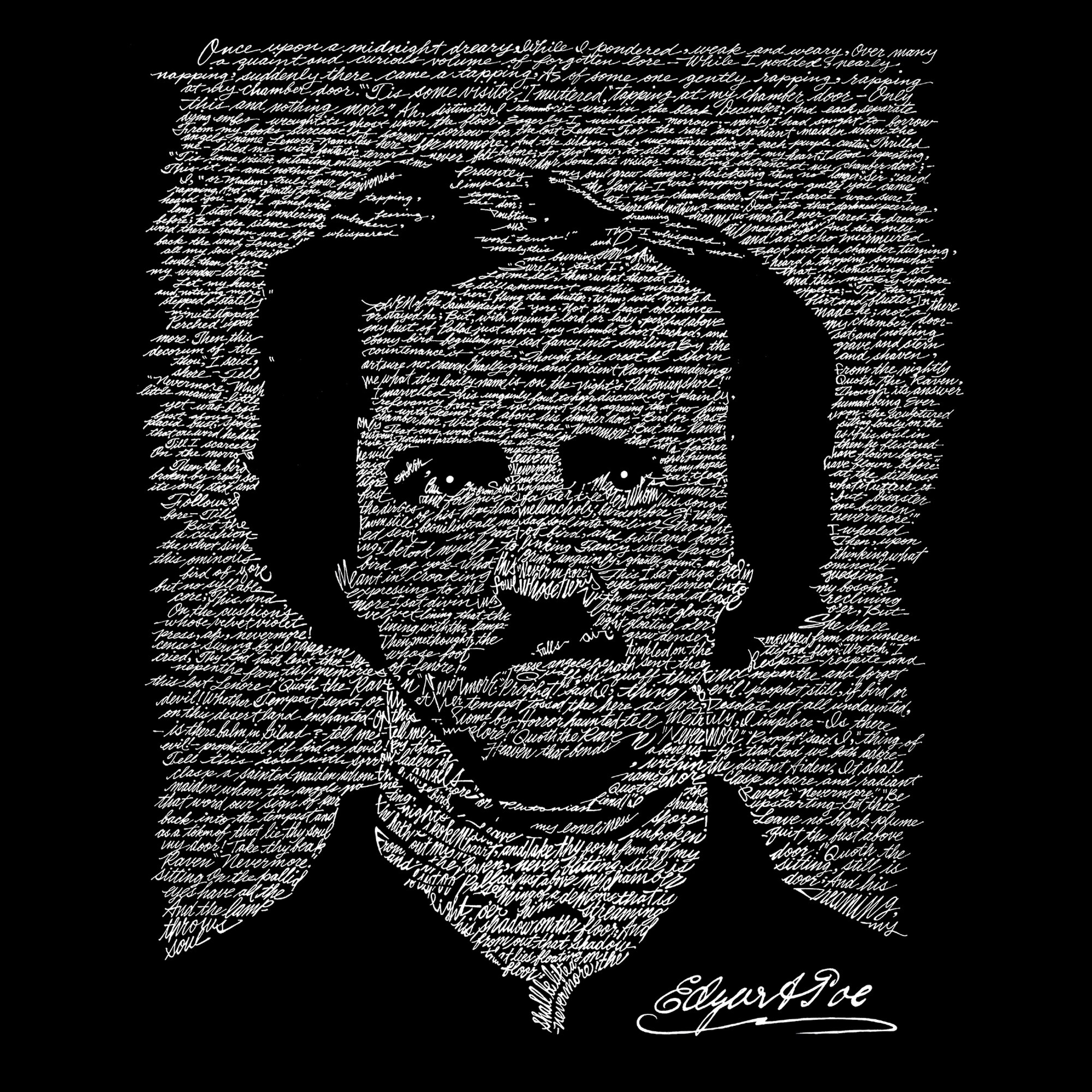 Shop La Pop Art Girl S Word Art Long Sleeve Edgar Allen Poe