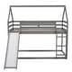 preview thumbnail 7 of 16, Modern Twin Size Wood Bunk House Bed with Slide, Ladder & Roof, Gray