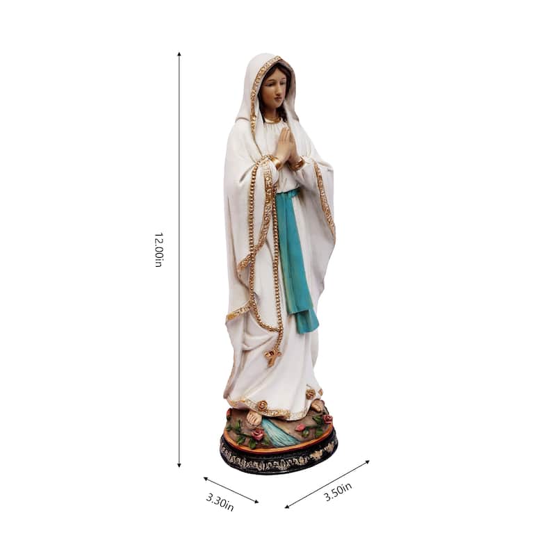 Our Lady of Lourdes Mary Figurine - 12"