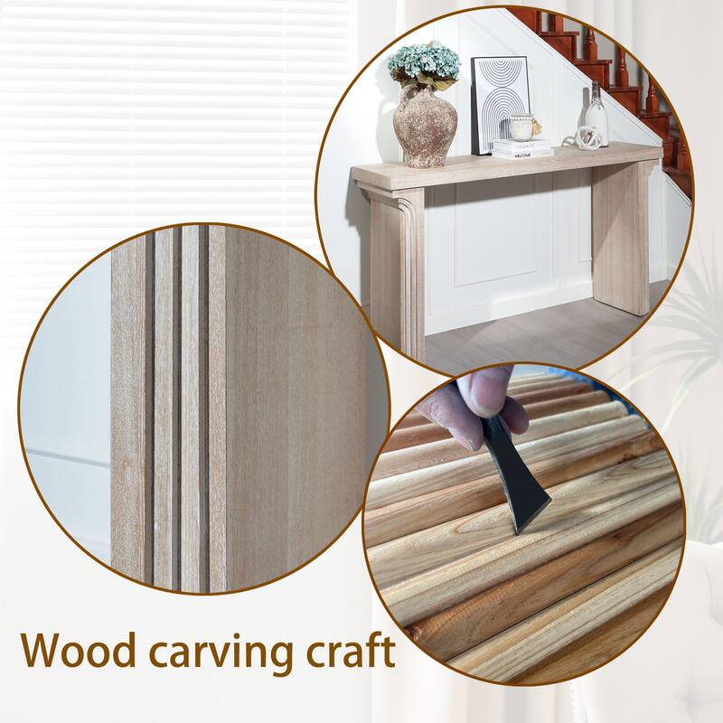 Modern Console Table, Wood Table with Curved Legs, Hallway Entryway Table, Decorative Accent Table