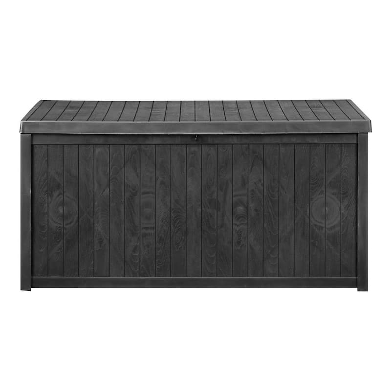 Zenova 113/52 Gallon Deck Box Outdoor Storage Box Bench - 113 Gallons black