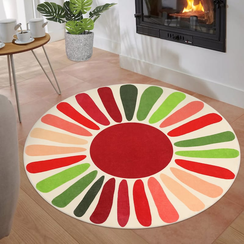Garvee Rainbow Sol Kids Area Rug
