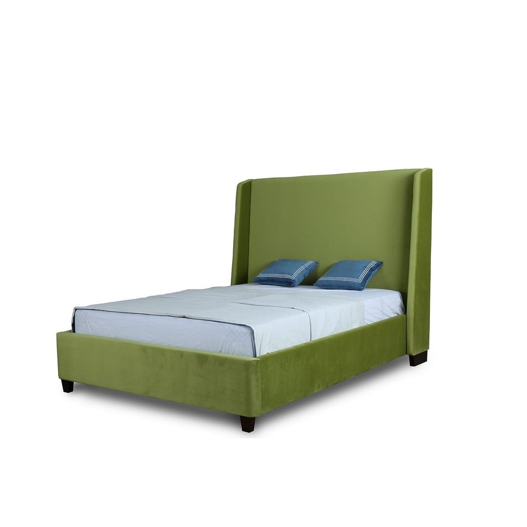 Manhattan Comfort Parlay Velvet Upholstered Bed