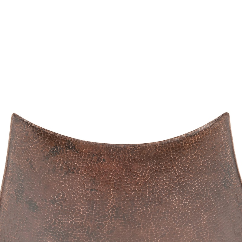 18" Rectangle Modern Slope Hammered Copper Sink, Matching Drain and Accessories