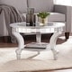 preview thumbnail 1 of 4, SEI Furniture Olivia Contemporary Mirrored Round Coffee Table in Matte Silver Details and Shelf