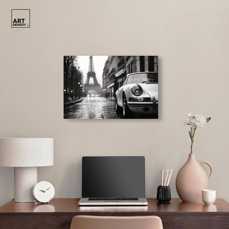 Rainy Day Paris Canvas by Art Remedy, Gallery Wrapped