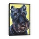 preview thumbnail 1 of 10, iCanvas "Expressive Schnauzer On Yellow" by Hippie Hound Studios Framed Black - 40x26