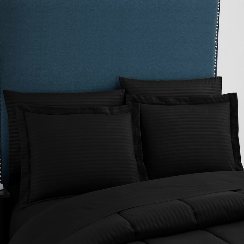 Soft Dobby 8-piece Striped Down Alternative Bed-in-a-Bag Set w/ Sheets