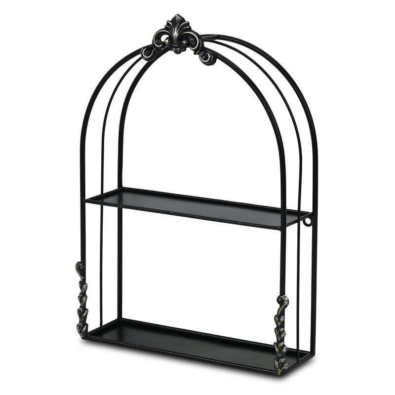 Vintage Style 2-Tier Wall Shelf - 18.5" - Black