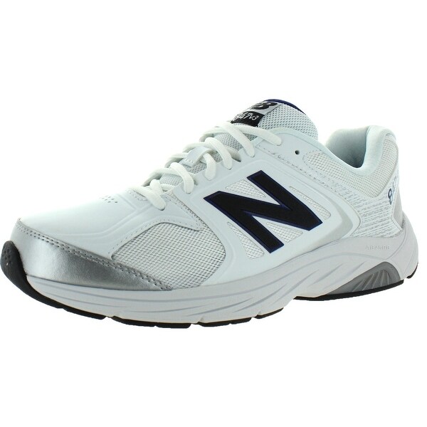 New Balance Mens 847 V3 Walking Shoes Faux Leather Mesh Inset - White ...