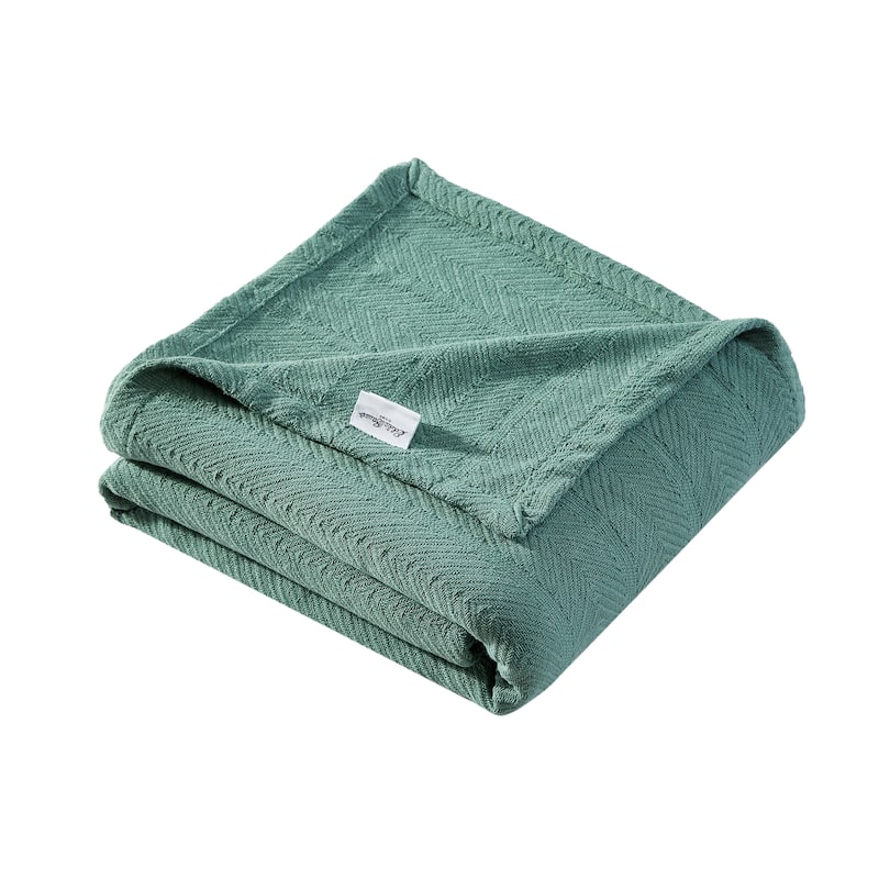 Eddie Bauer Herringbone Cotton Reversible Blanket