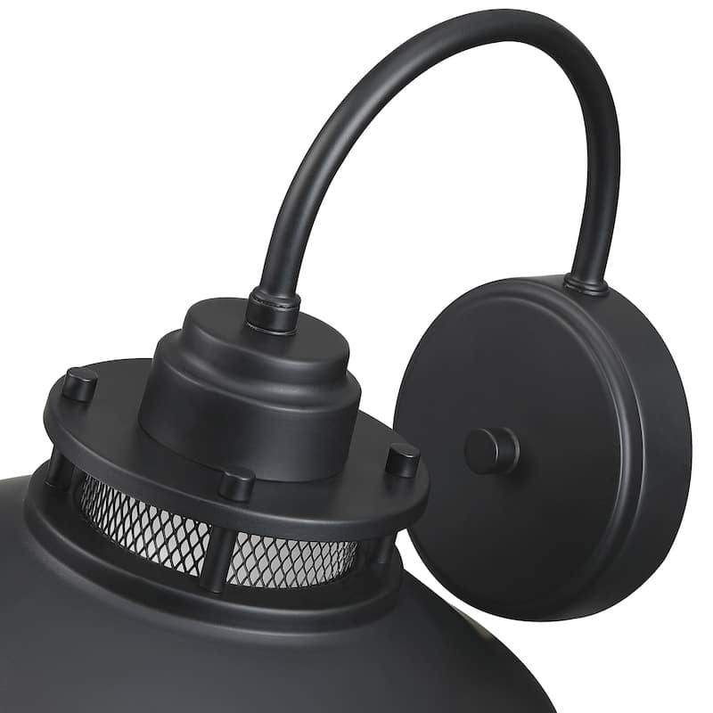 1-Light 11 inches H Matte Black Outdoor Wall Lantern Sconce