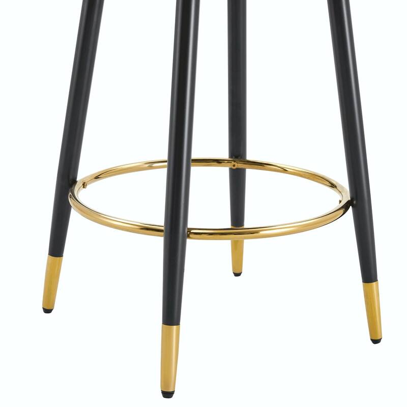360° Rotatable Bar Chair with Modern PU Upholstery and Metal Legs