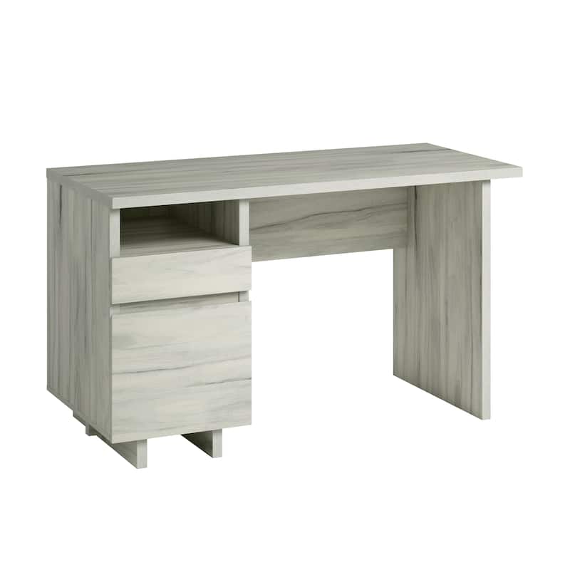Wood Desk with File Drawer, White