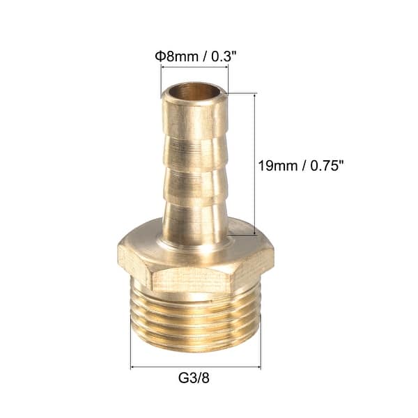 2 Set Brass Hose Fittings Straight 8mm Barb X G3 8 Male Thread With Hose Clamps Golden Silver Overstock