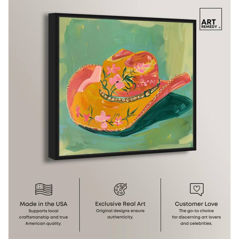 Wildflower Cowboy Hat Canvas by Art Remedy