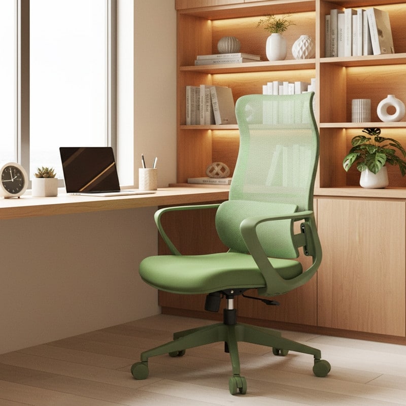 Ergonomic Mesh High Back Office Chair with Lumbar Support, Fireproof