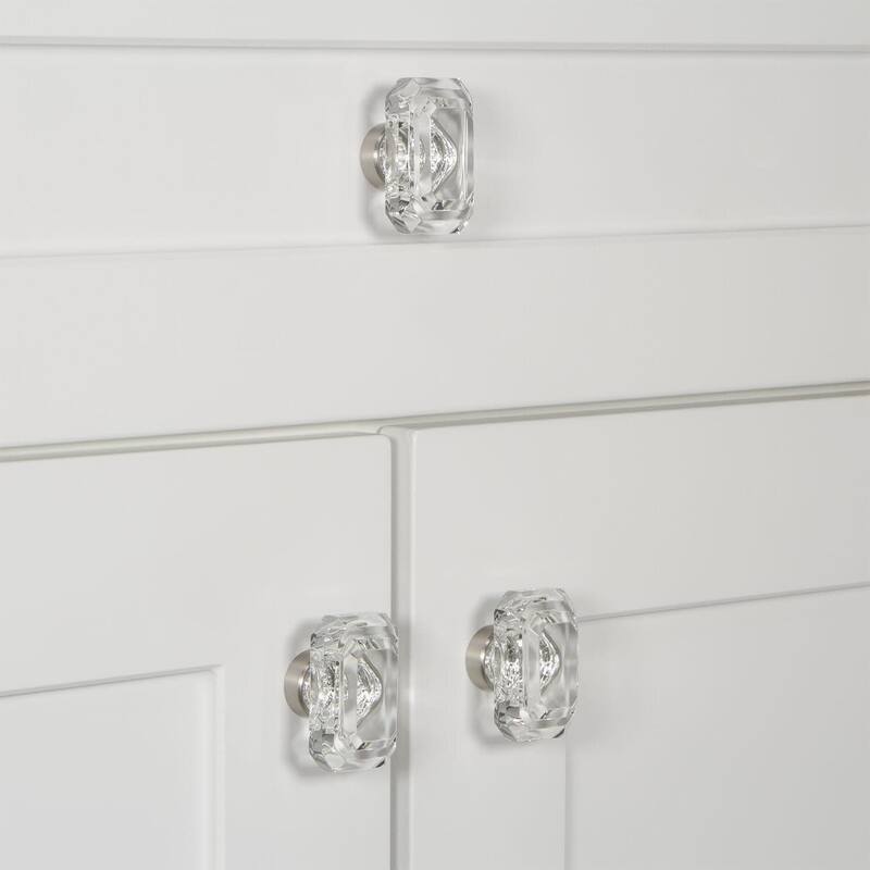 Grandeur BAGU-CRYS-KNOB-LG Baguette 1-3/4” Luxury Solid Crystal