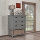 preview thumbnail 2 of 6, Evolur Waverly Tall Chest with Baskets, Rustic Grey
