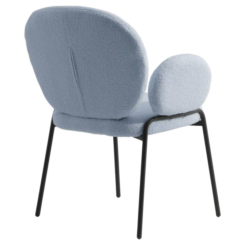 Celestial Boucle Upholstered Iron Dining Chairs Set of 4 by LeisureMod
