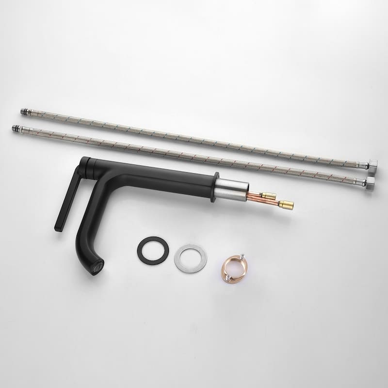 9 in.H Modern Matte Black/ Brushed Gold Single Handle Bathroom Faucet includes Hardware