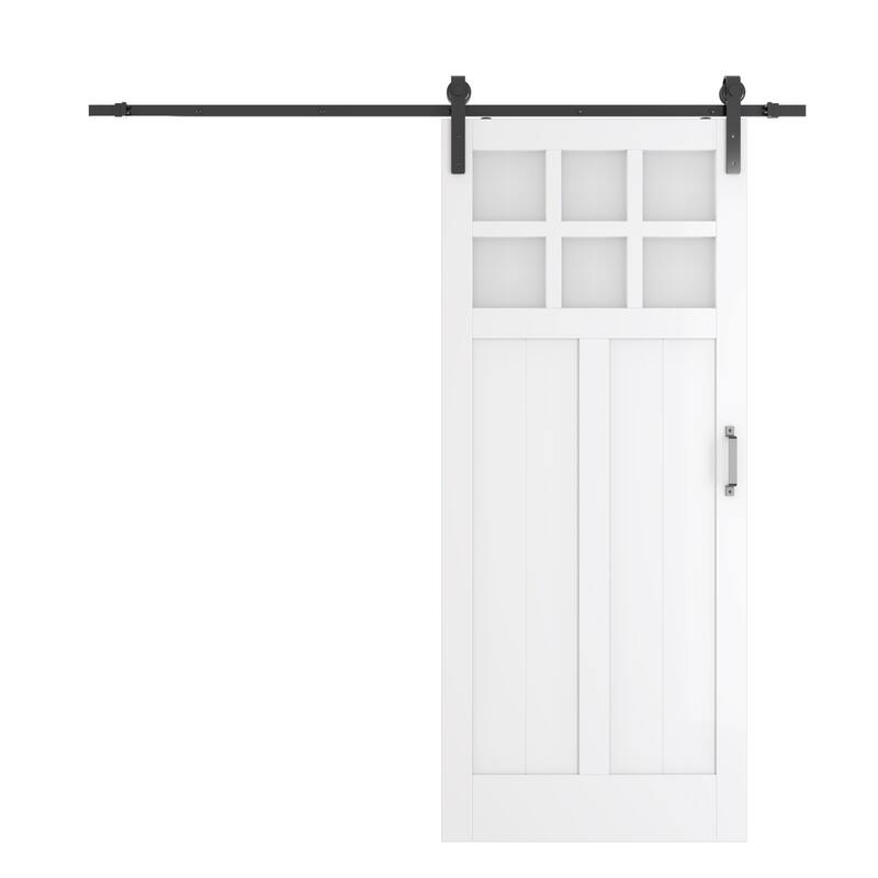 36" Width Barn Door MDF Wood and Metal With Hardware Kit