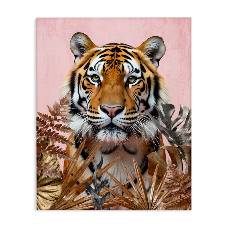 Stupell Fierce Tiger on Pink Canvas Wall Art Design By Kim Allen - 30 x 40