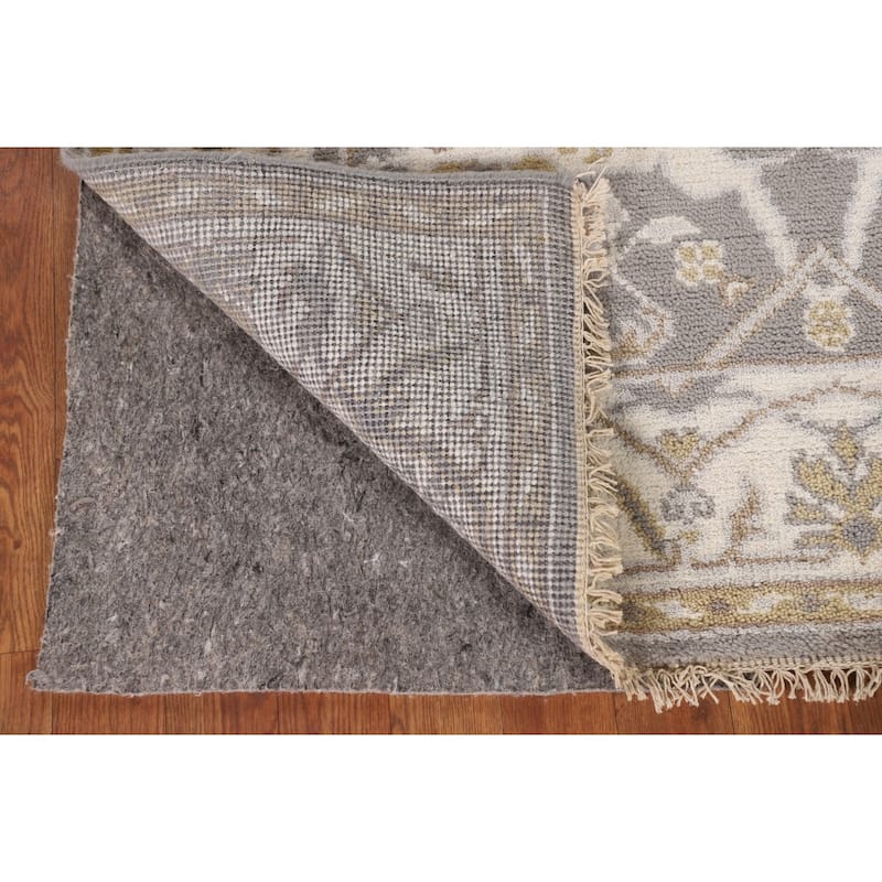 Transitional Green Oushak Oriental Area Rug Handmade Wool Carpet - 3'11"x 5'11"