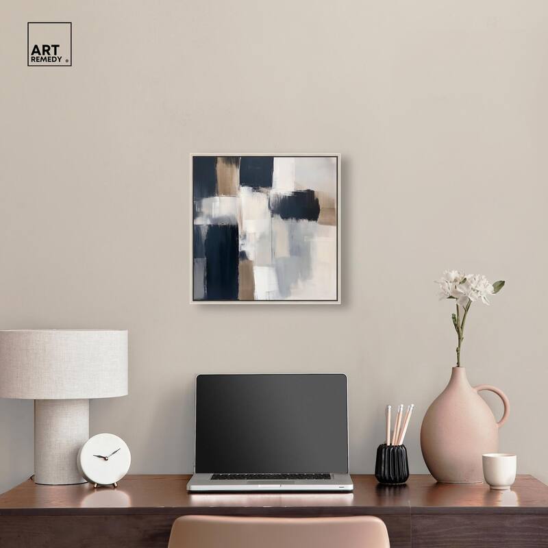 Blue and Tan Abstraction II Canvas by Art Remedy