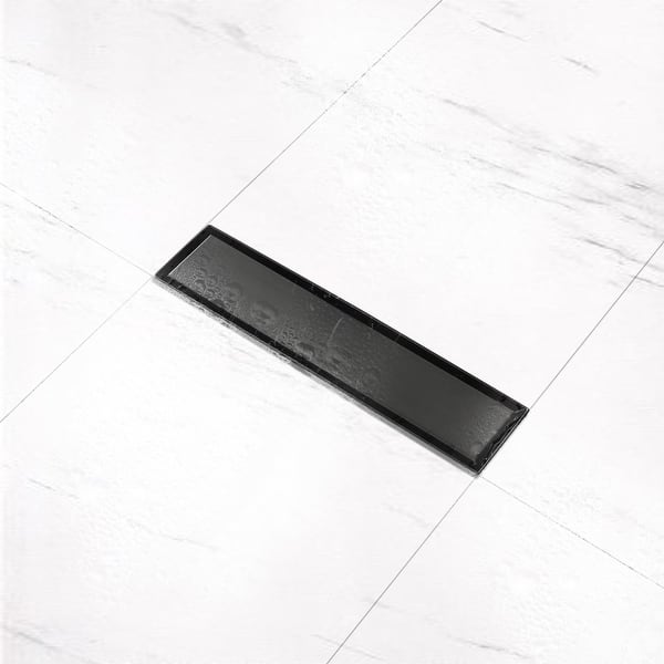 Stainless Steel Linear Shower Drain Matte Black - Bed Bath & Beyond ...