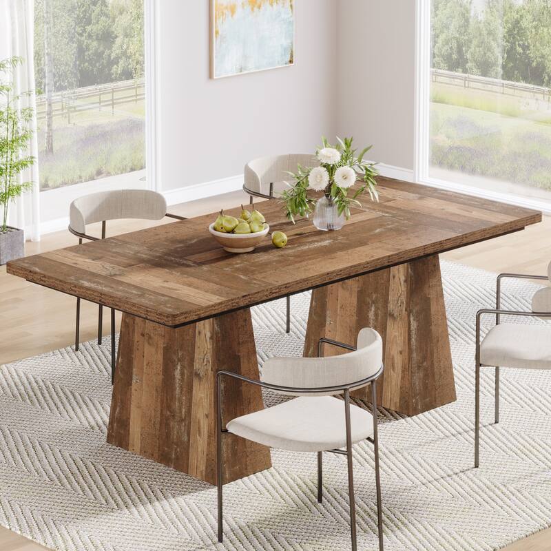 63-inch Rustic Wooden Dining Table for 4