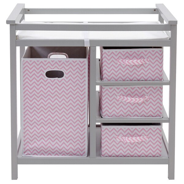 pink baby changing table