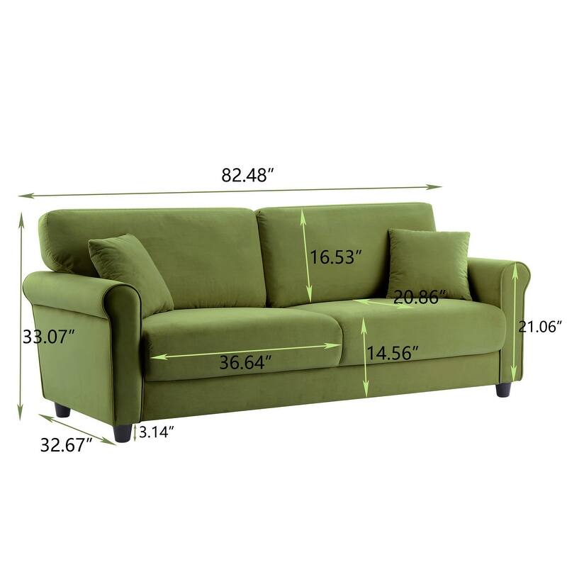 82"Velvet Upholstery Cloud Sofa Couch Cushion Back Deep Seat Loveseat