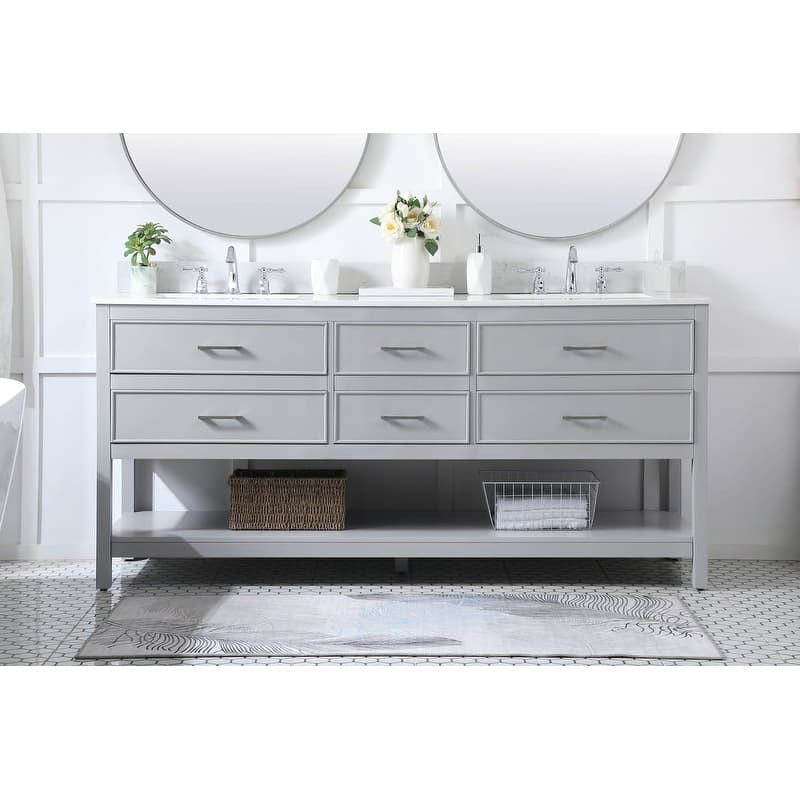Elegant Lighting VF19072D Sinclaire 72" Free Standing Double Basin