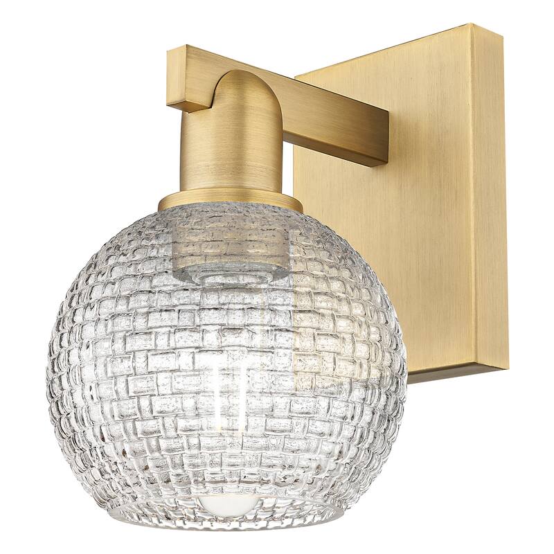 Innovations Lighting Endless Possibilities Arcadia - Athens - 1 Light 6" Basketweave Sconce - Brushed Brass