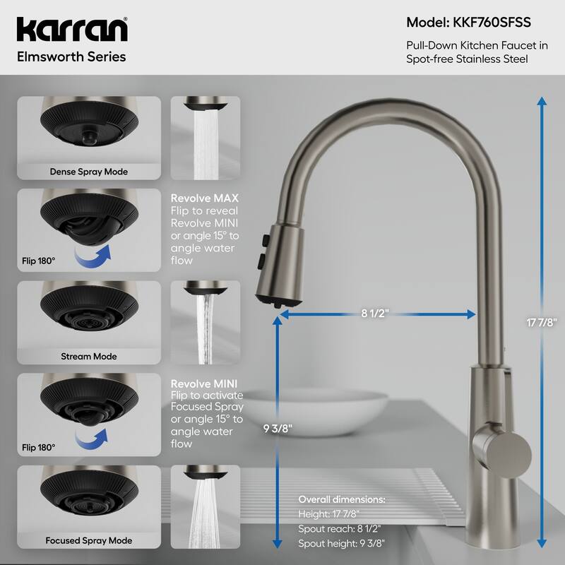 Karran Elmsworth Pull-Down Sprayer Kitchen Faucet