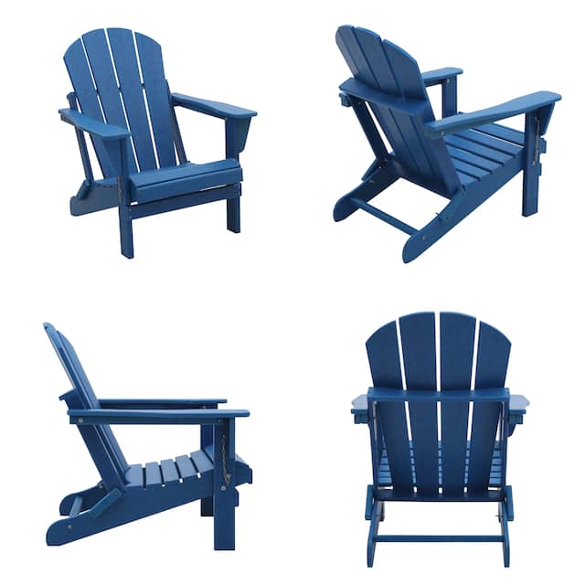 Laguna Poly Folding Adirondack Chair (Set of 4) - Navy Blue