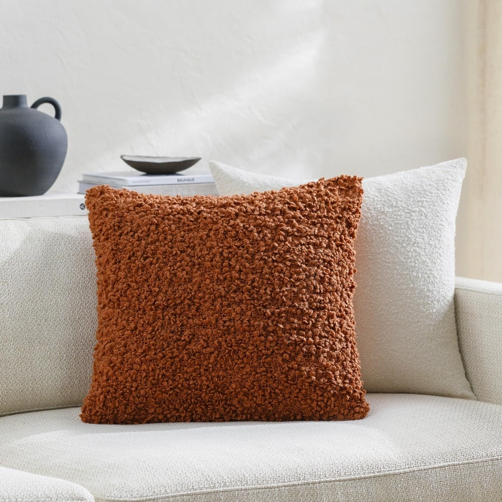 Yusuf Fuzzy Boucle Textured Throw Pillow