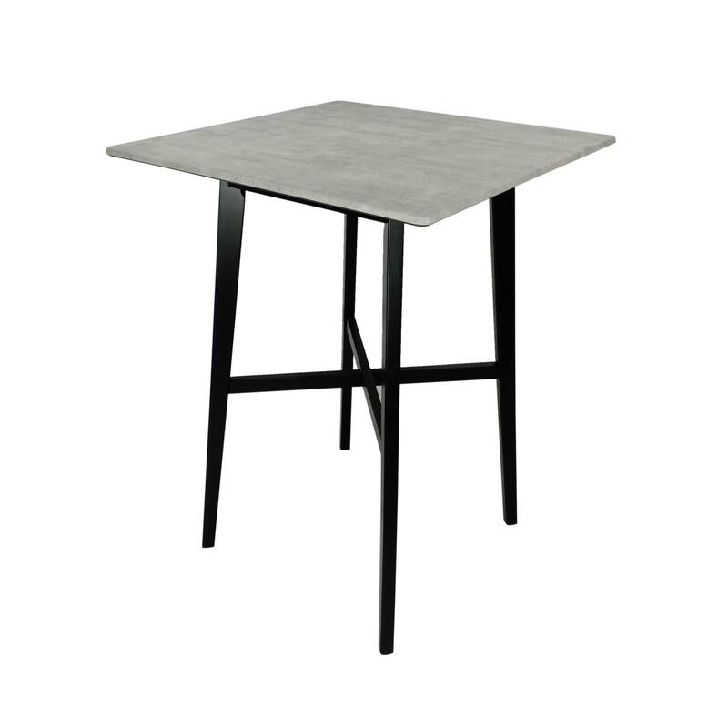 Modern Bar Height 42" Dining Table, Rubberwood Legs and Laminate Table Top, Paladina Marble Finish
