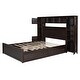 preview thumbnail 22 of 43, Stylish Queen Size Wooden Bed with Integrated Storage, Shelves, and Outlets - Perfect for Modern Bedrooms in Grey