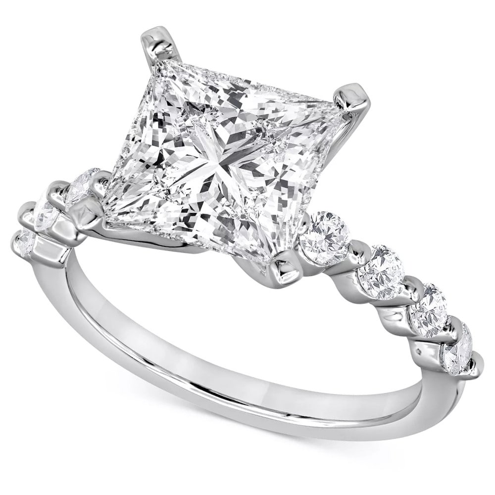 Bliss Diamond 3Ct Princess Cut Diamond Engagement Ring White Gold Lab Grown