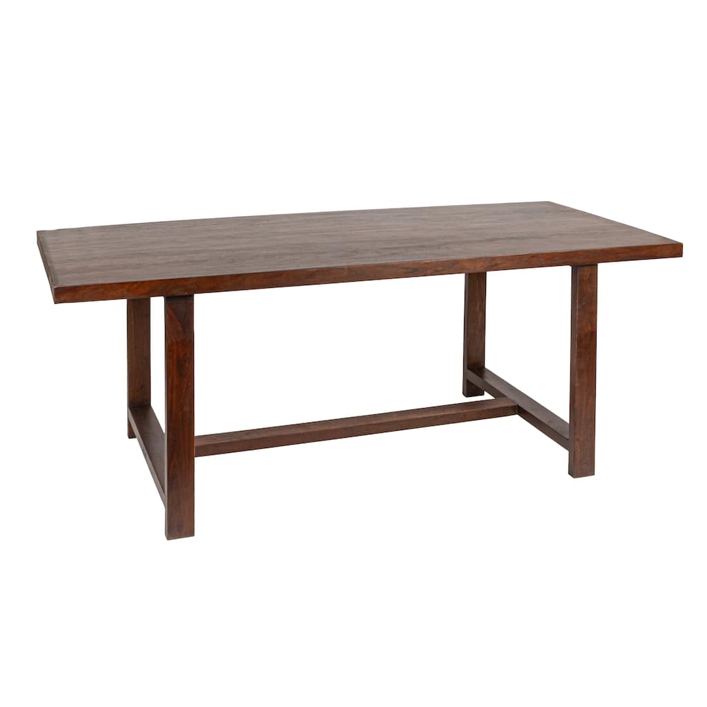 Elegant Acacia Wood Rectangular Dining Table - 79.0"L x 36.0"W x 30.0"H