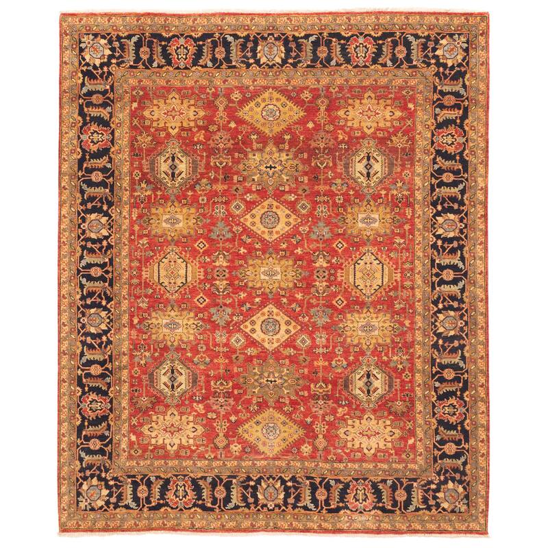 ECARPETGALLERY Hand-knotted Jules Sultane Red Wool Rug - 8'1 x 9'11